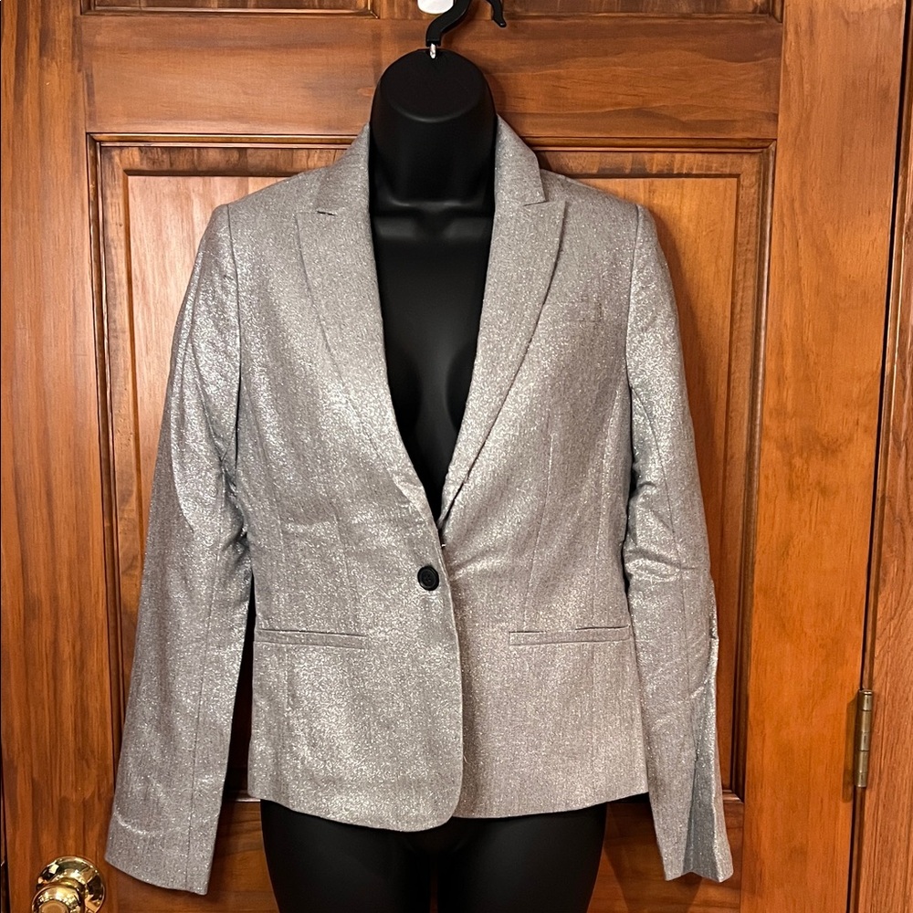 Banana Republic, silver metallic blazer